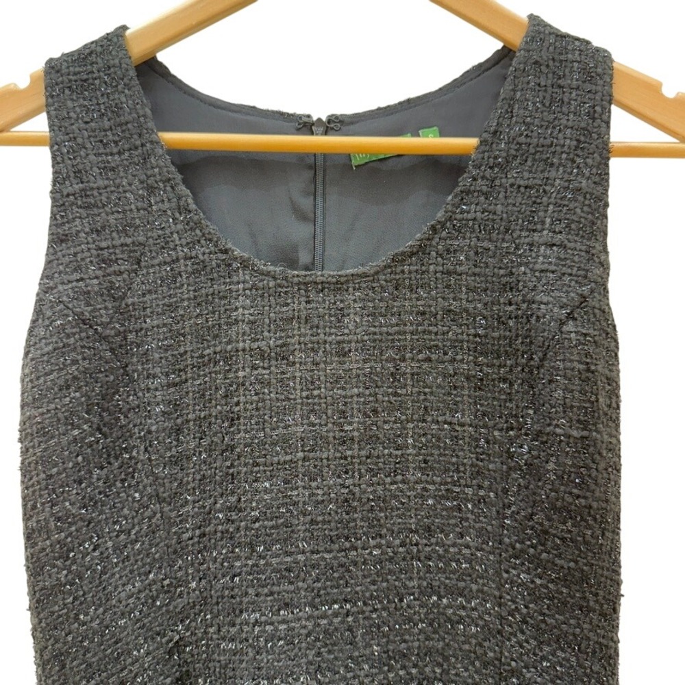 {tl} The Letter Tweed Little Black Dress Sm Sleeveless Ruffle Hem Workwear Party